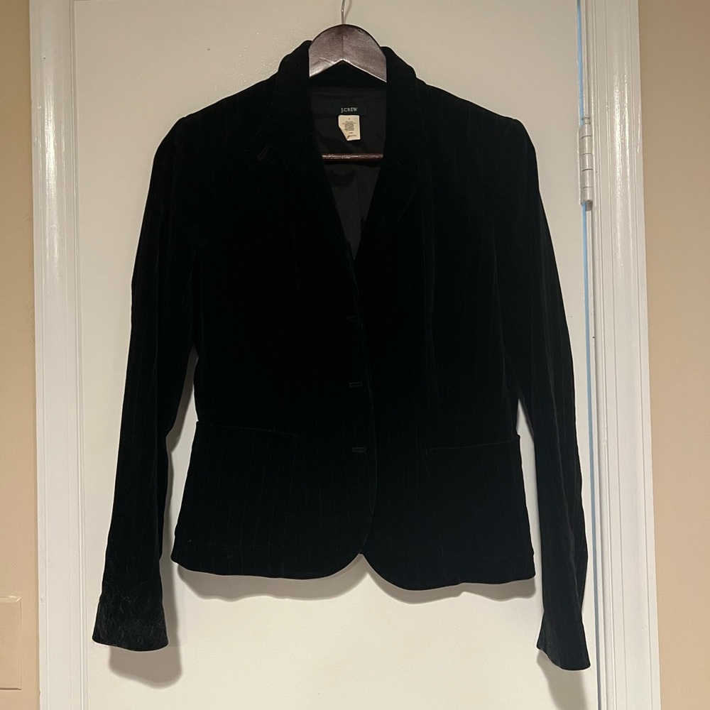 J. Crew Velvet Pinstripe Blazer, Size 4